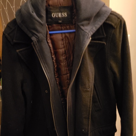 Men's Hooded Toggle Guess Jacket - Picture 1 of 4